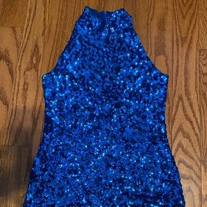 Blue Sequin Dance Top